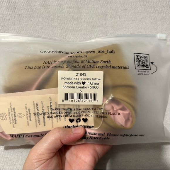 NWT We Are HAH U Cheeky Thing Reversible Bottom - Dusty Rose/Shroom Combo - Picture 4 of 4